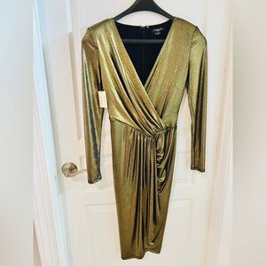Marciano Elegant Gold Wrap Dress